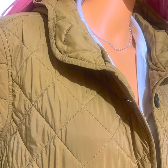 Quilted Cabincore 3Long-line Hooded Barn Jacket Tan XL - Picture 8 of 9